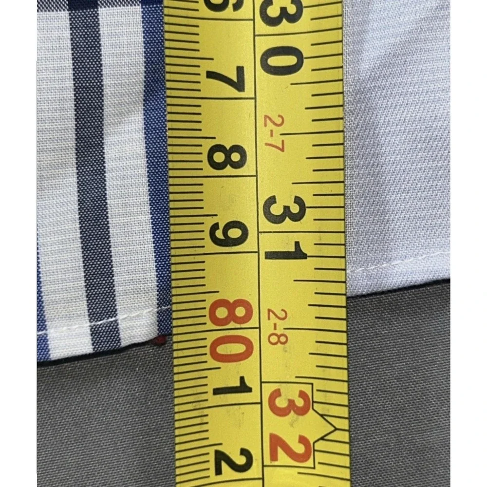 Banana Republic Dress Shirt Mens L Blue Plaid Slim Fit Non Iron Long Sleeve